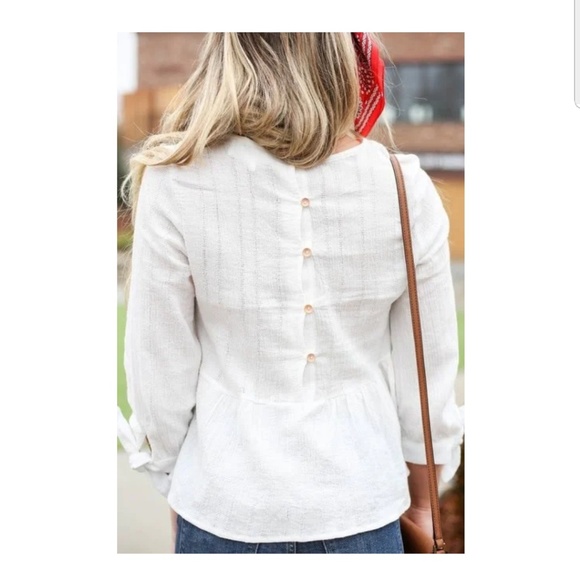 Meagan Tie-Sleeve peplum top - Picture 2 of 2